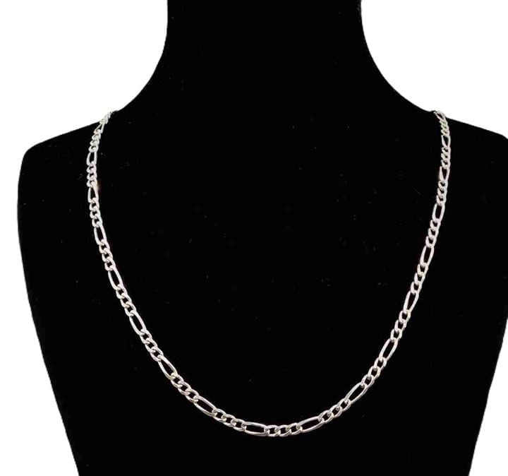 New Silver Figaro Chain Silver Necklace