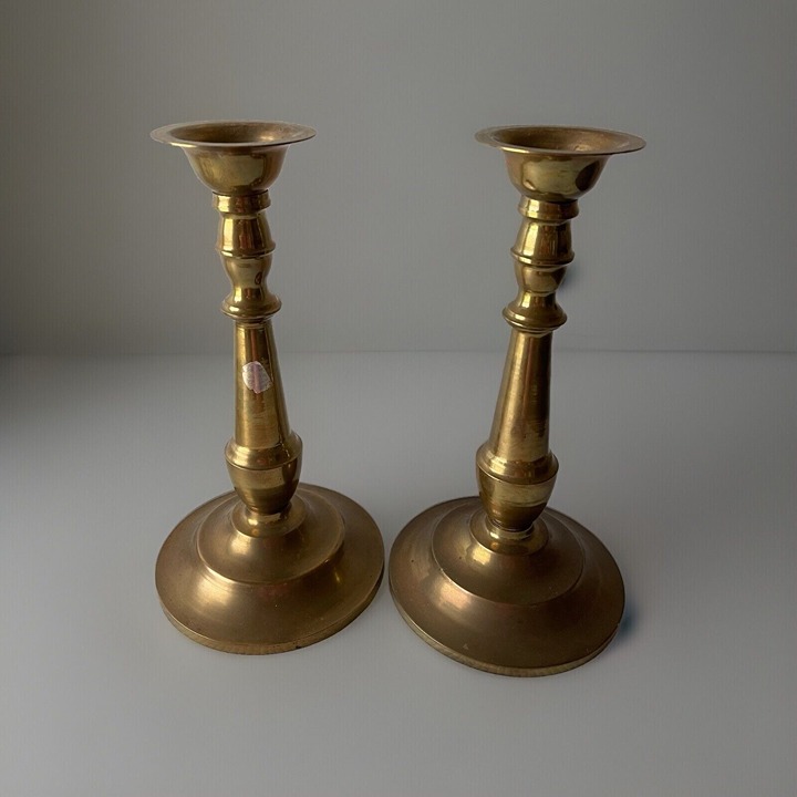 Vintage Brass Candlesticks Candle Holders FarEastern Designs MCM Heavy 4 lbs 13.