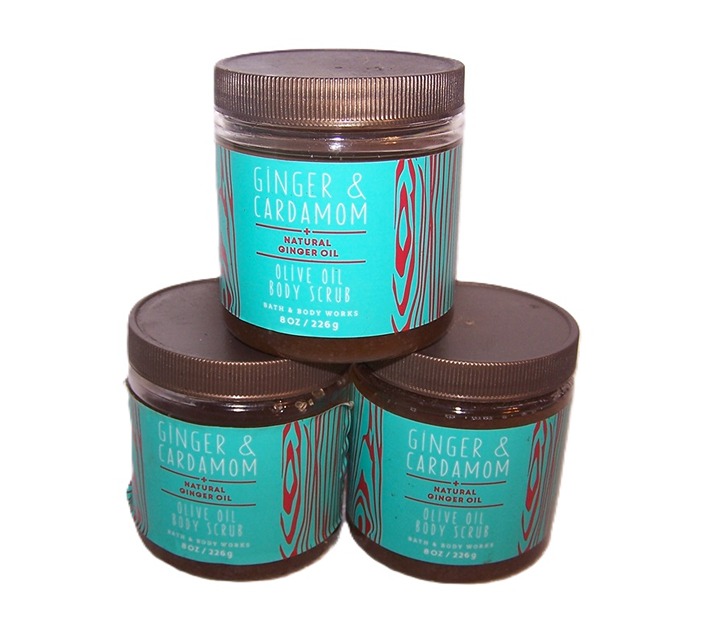 Ginger Cardamom Olive Oil Body Scrub Bath & Body Works 8 oz Lot of 3