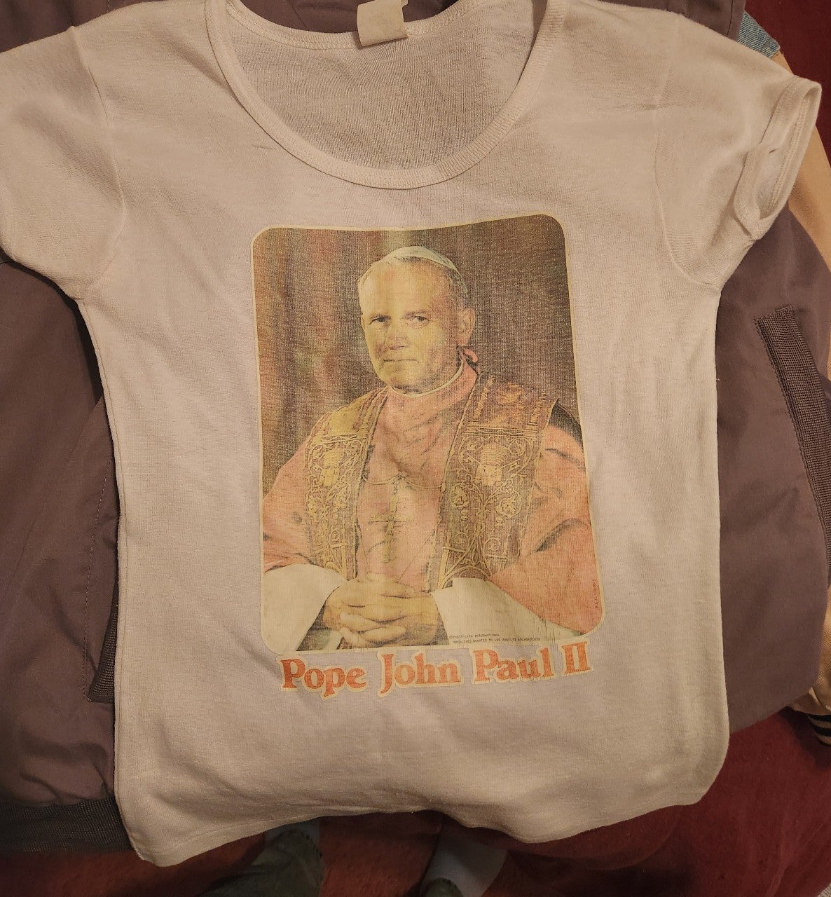 Vintage 1980s Pope John Paul lI womens Tee by Anvil