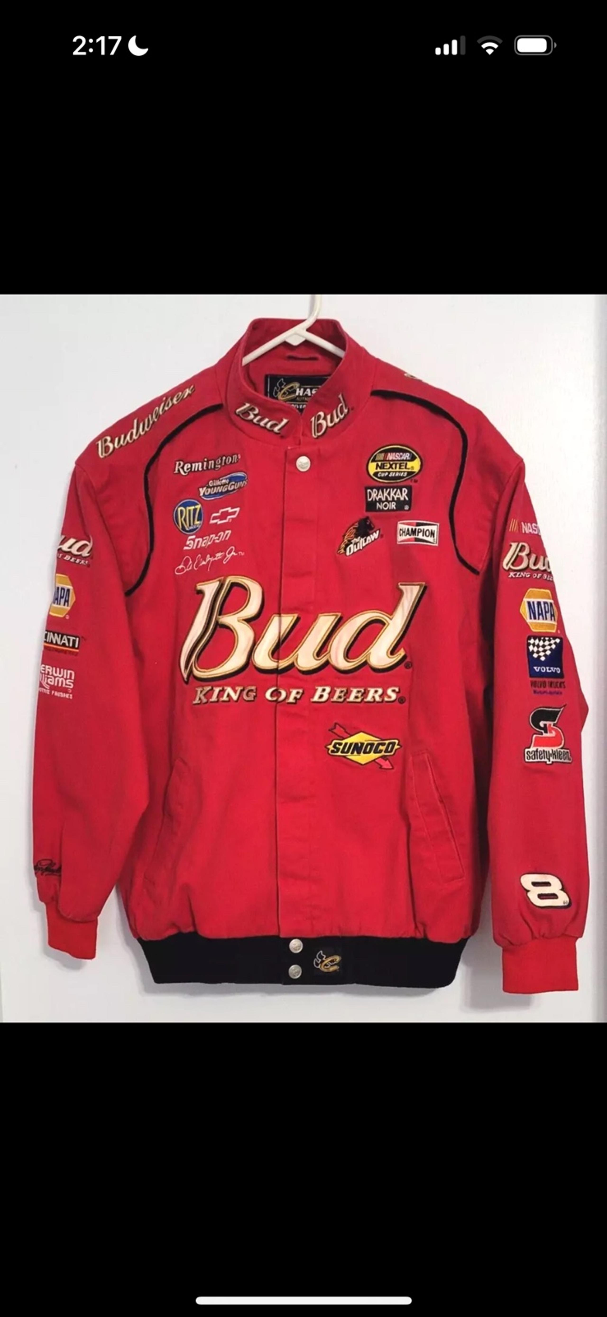 Vintage Chase Dale Earnhardt Jr #8 NASCAR Racing Jacket Bud Budweiser