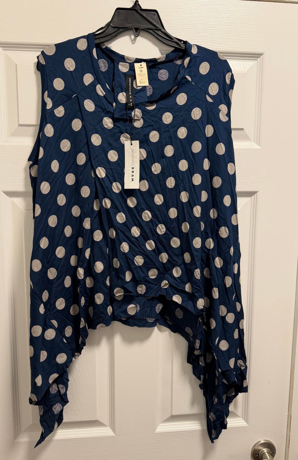 Gershon Bram Polka Dot Asymmetrical Tunic Size XL