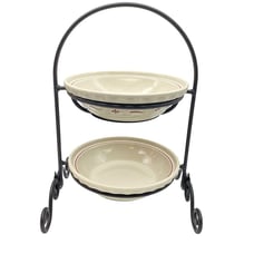 Longaberger Small Pie Server stand & plates 13 Woven tradition in Red