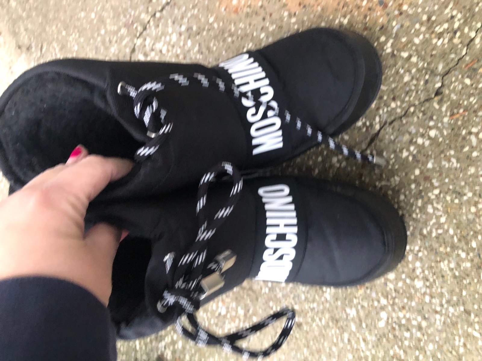 Kids Black Moschino Snow boots