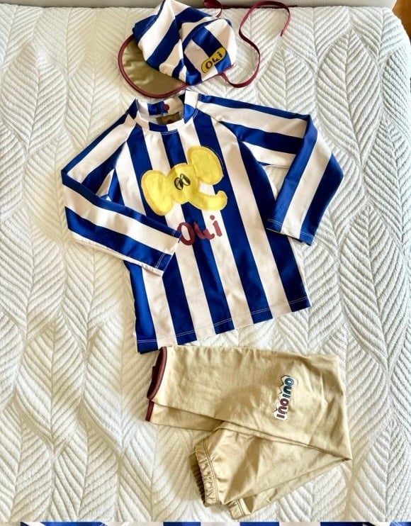 Kids boys rashguard swim set swim trunk hat