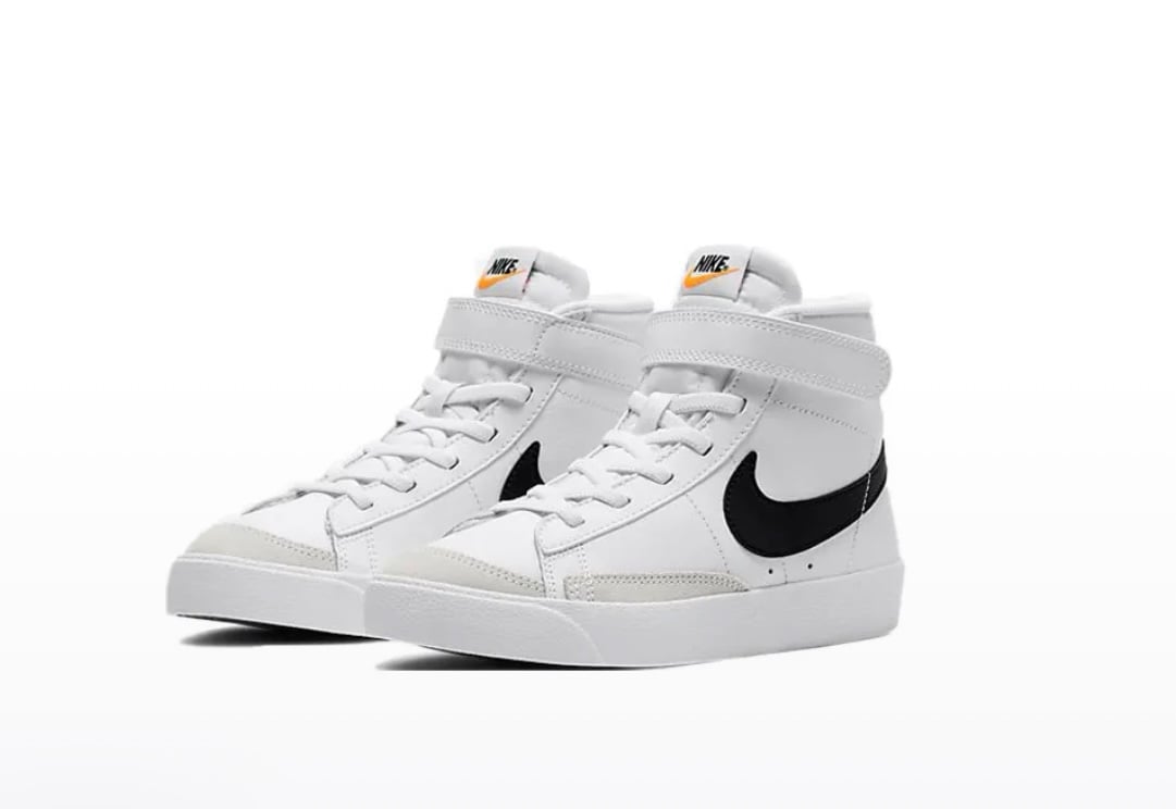 Nike Preschool Blazer Mid 77 Hook And Loop White Black Team Orange DA4087-100