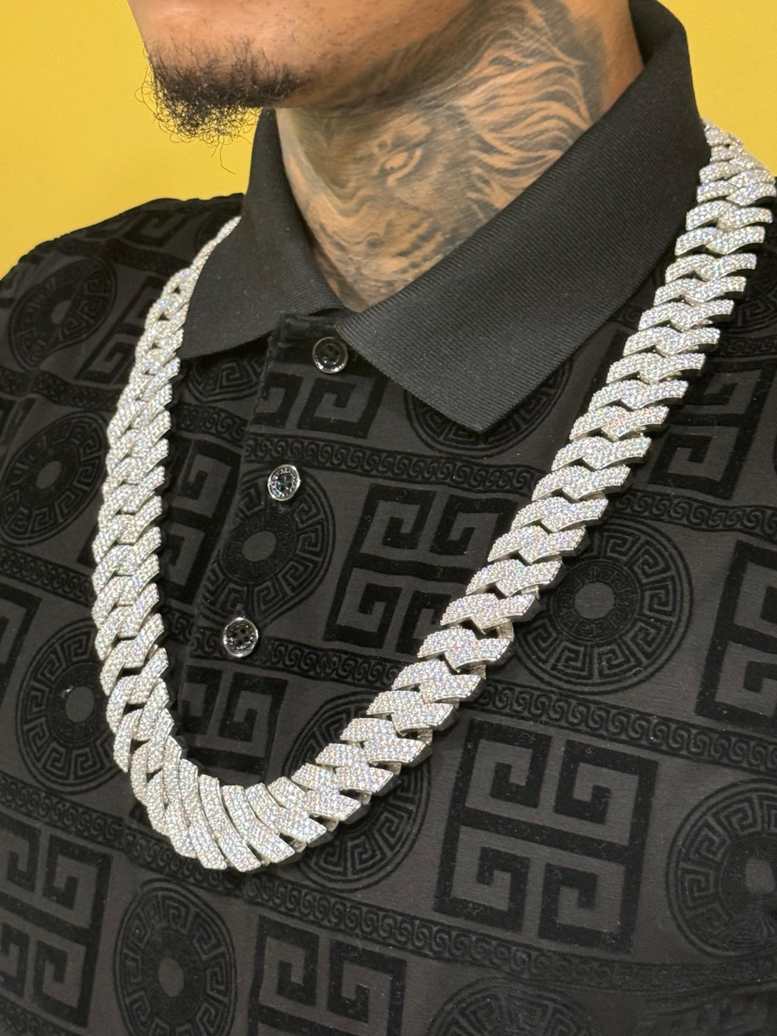 VVS MOISSANITE Real Miami Cuban Link 30in Chain Iced Hip Hop 925 Silver Necklace