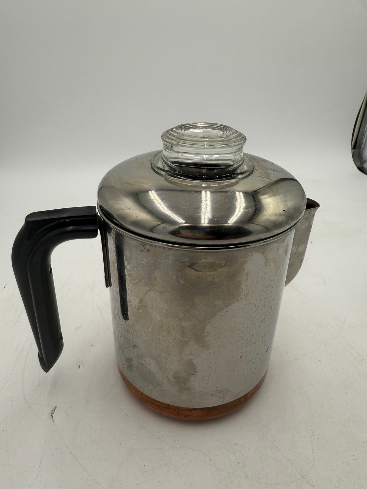 Vintage Revere Ware 1801 Copper Clad Percolator Drip-O-Later 4 Cup Coffee Pot