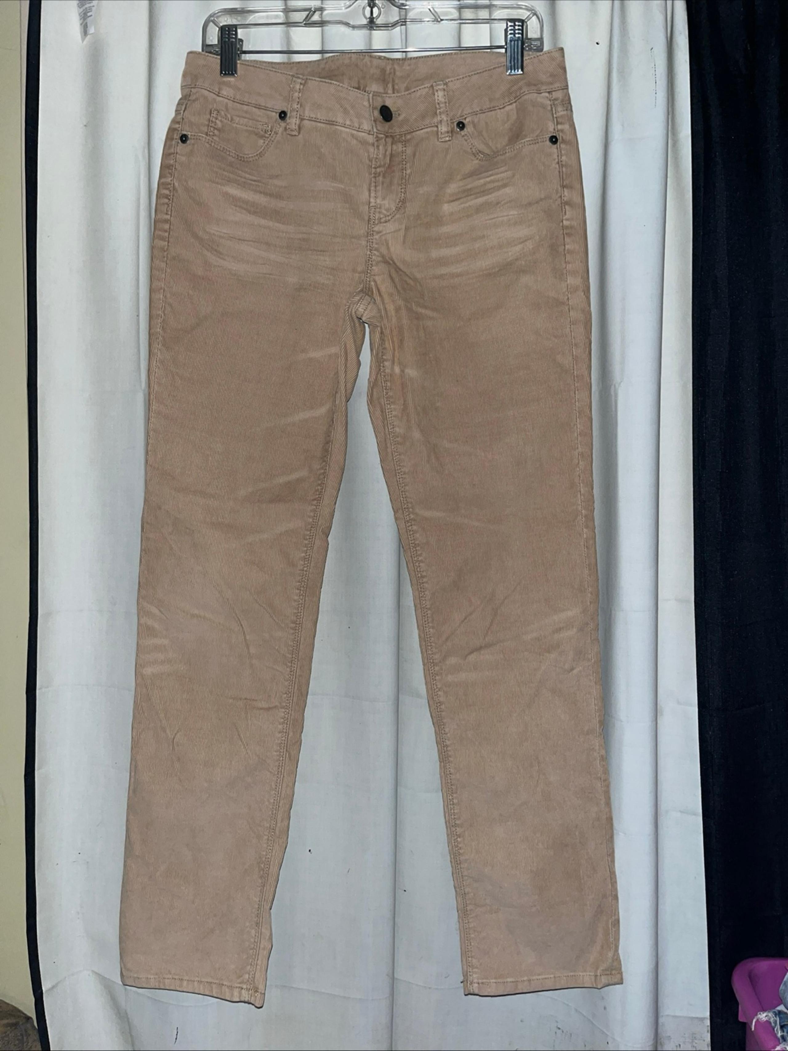 London Jeans Tan Corduroy Pants Size 6 Short Inseam 29"