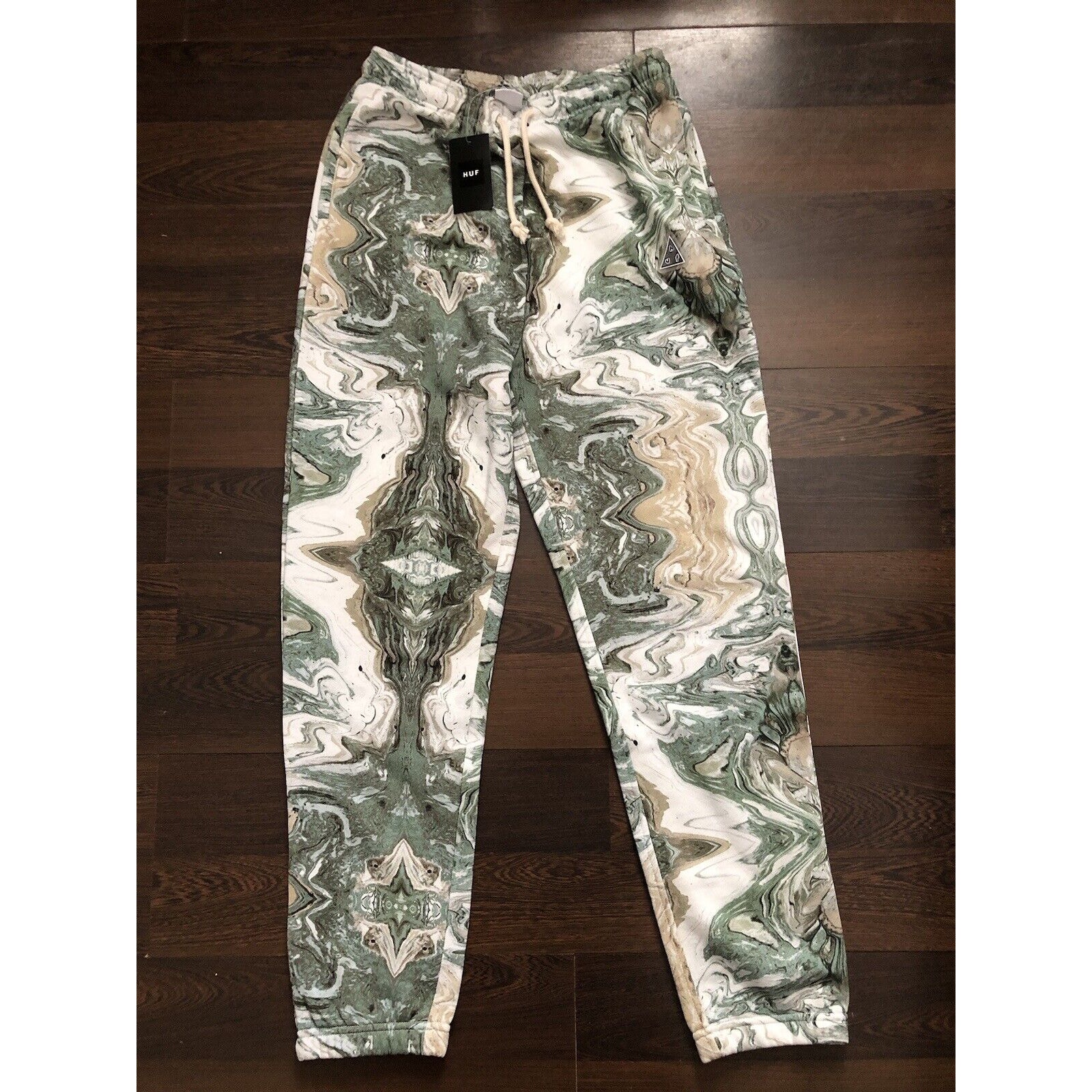 HUF - Swirl Fleece Pant - Olive Women’s Sz Small Waist 26-32