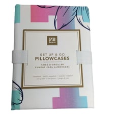Pottery Barn Teen Pillowcases Get Up And Go Standard Set Of 2 Floral 100% Cotton