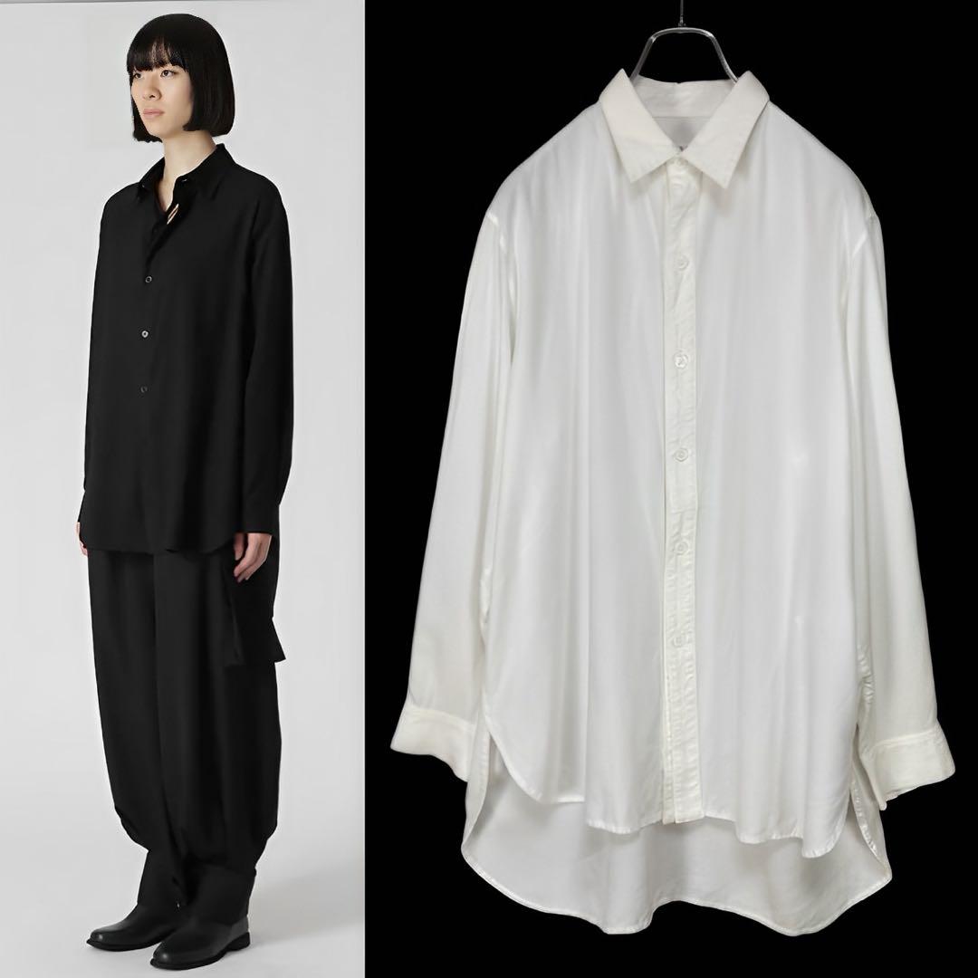 【国内正規品】 SHIRT PLACKET DOUBLE BROADCLOTH Y's White Blouse 1 トップス