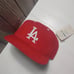 VTG 90S LA DODGERS SNAPBACK HAT MADE IN USA PRO MODEL ROXXI BRAND RED PLAIN LOGO