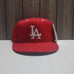 VTG 90S LA DODGERS SNAPBACK HAT MADE IN USA PRO MODEL ROXXI BRAND RED PLAIN LOGO