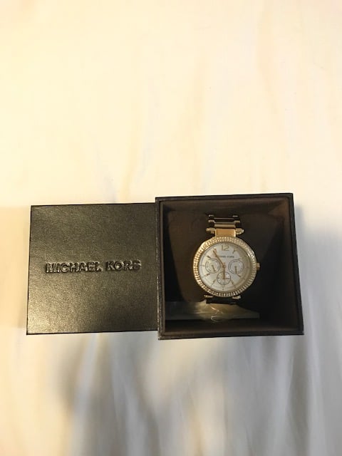 MK Gold Rhinestone Watch