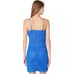 BCBGeneration Blue Square Neck Mesh Women Dress Size Large Summer Prom Date Club