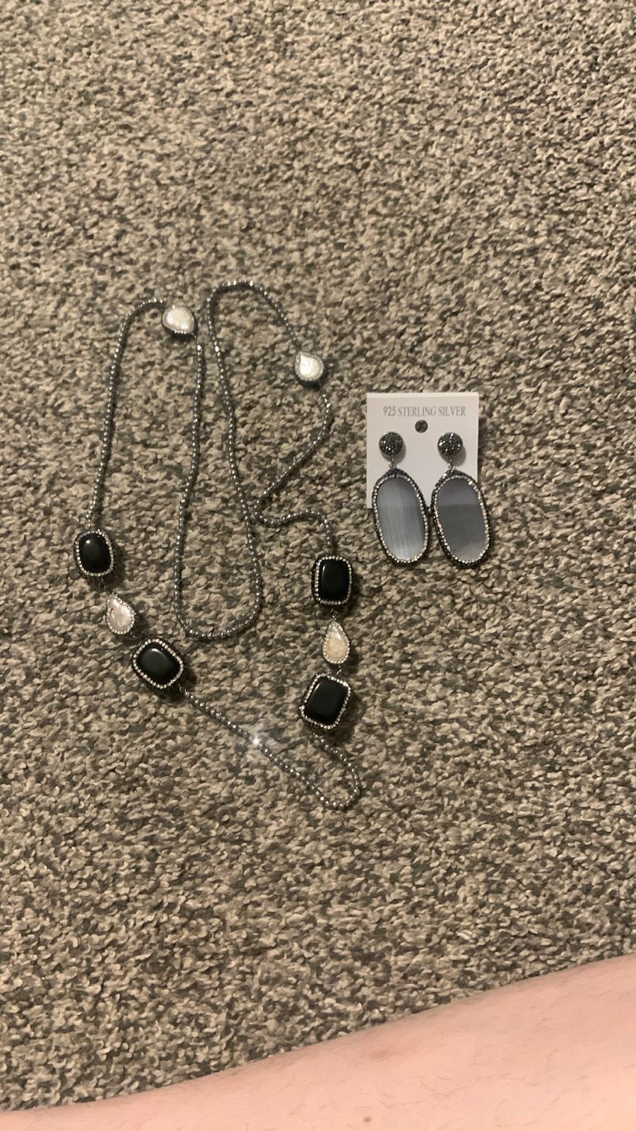 Sterling silver necklace and earrings set