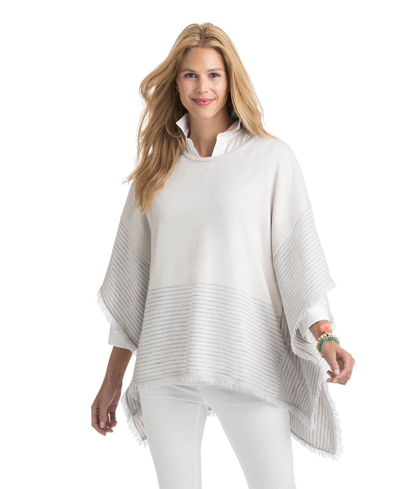 Vineyard Vines Striped Sweater Merino Poncho