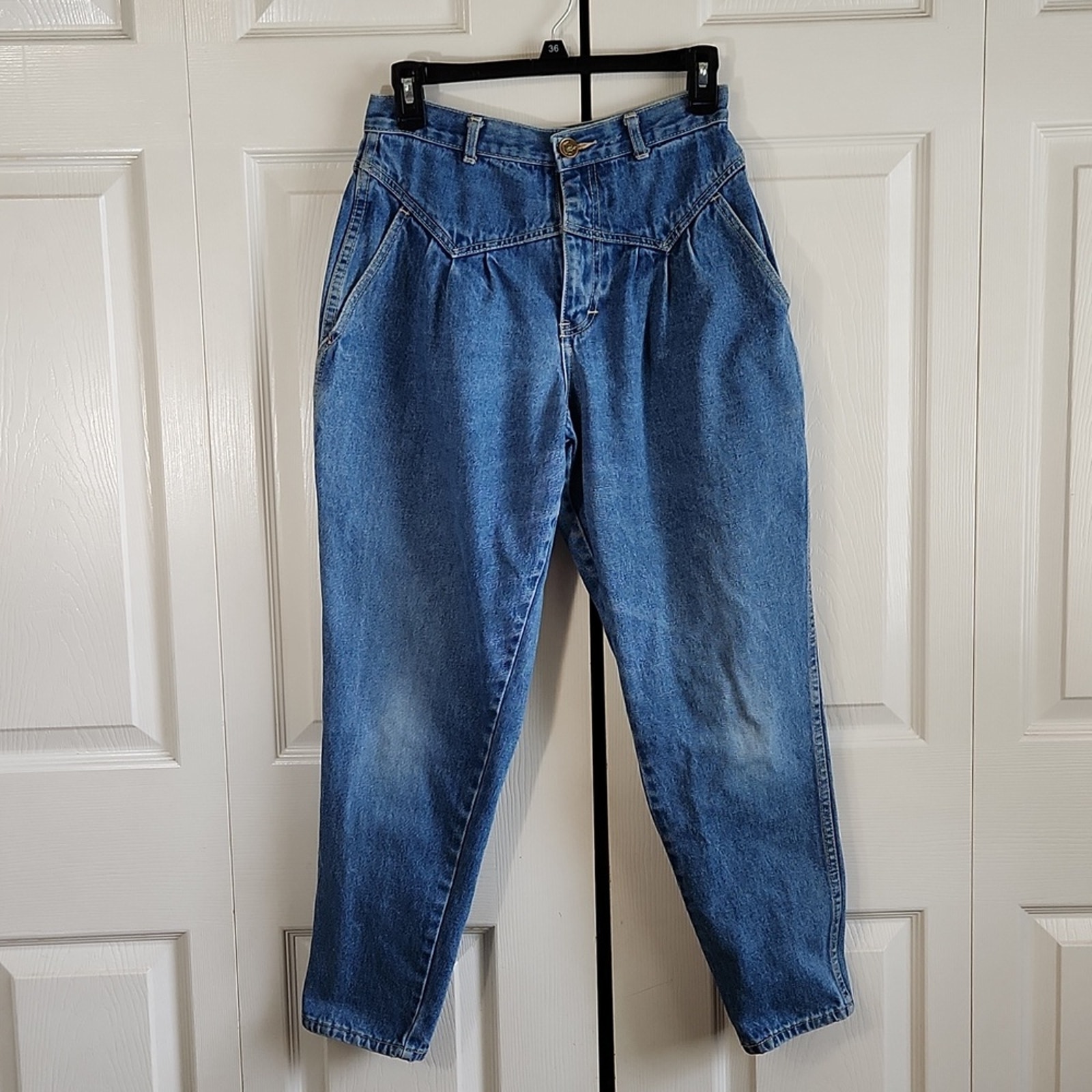 Vintage Gitano Women's Med Wash Barrel Jeans Size 6 Balloon Horseshoe 80s Y2K