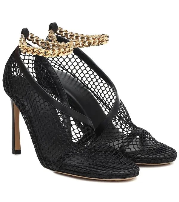 BOTTEGA VENETA Chain-Trimmed Mesh Pumps