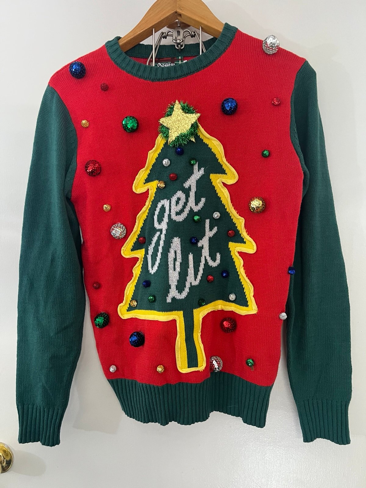 Spencer’s Light-Up Get Lit Ugly Christmas Sweater Unisex Adult Size Sm Lights Up