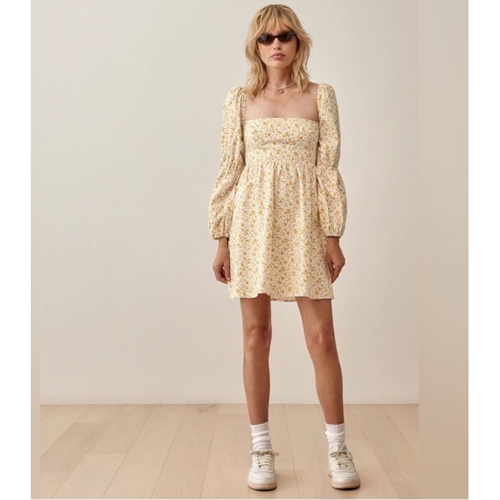 Reformation michaela dress yellow floral Size 4