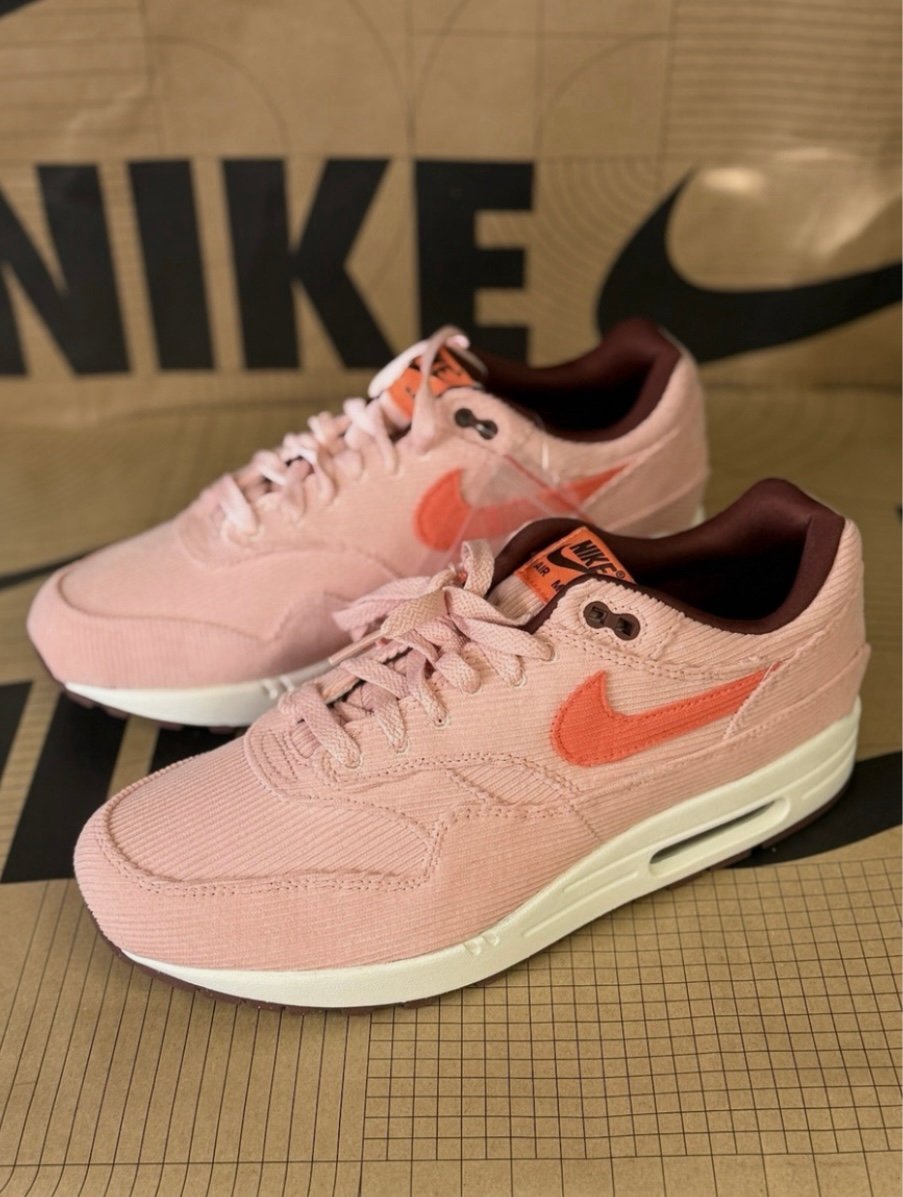 Nike Air Max 1 Premium 'Coral Stardust Corduroy' Shoes - Size 10/no box