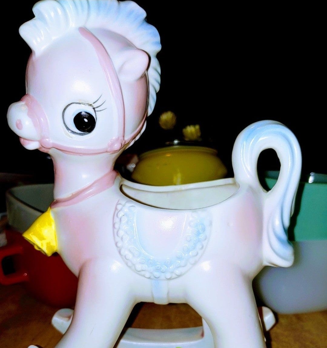 Vintage Planter Rocking Horse MCM kitsch