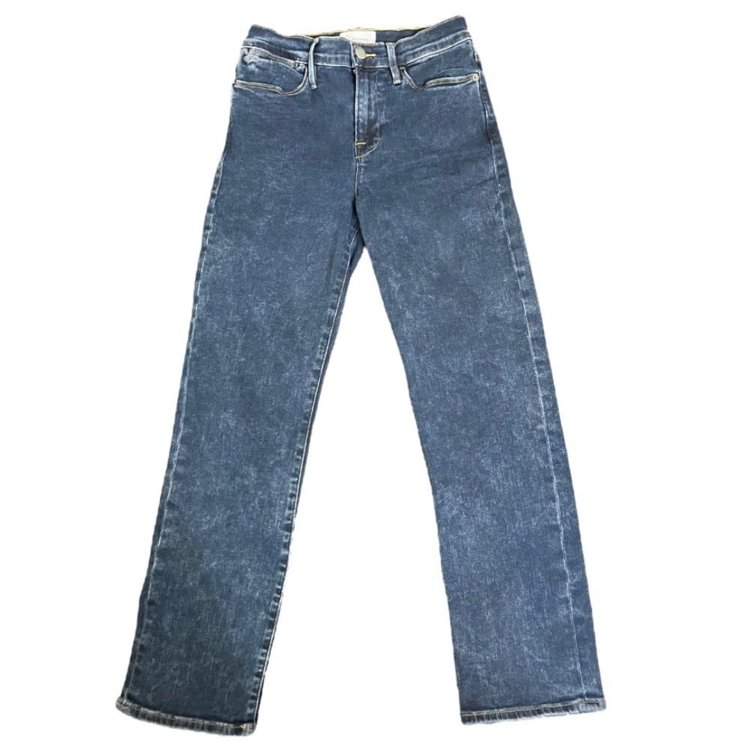 Frame Le High Straight Jeans Trumbull Size 26 Dark Wash
