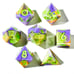 New Dispel Dice Tricks & Treats 7 Piece Sharp Edged Dice Set w/ Box