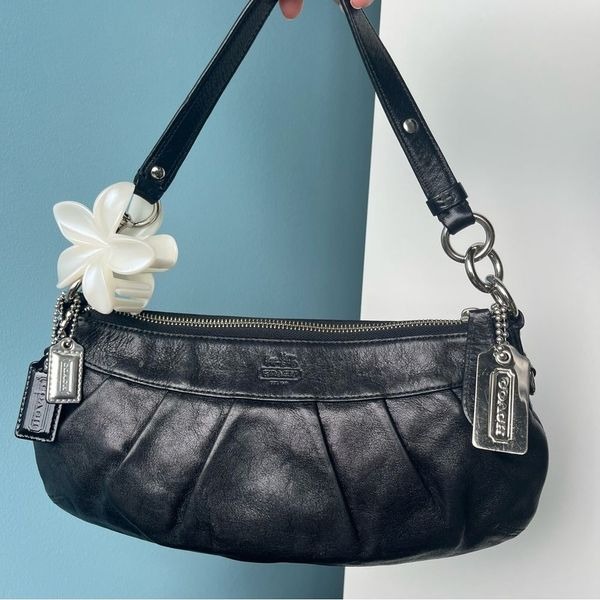 COACH Black Leather Y2K Hobo Baguette Shoulder Bag Soho Hampton 12944