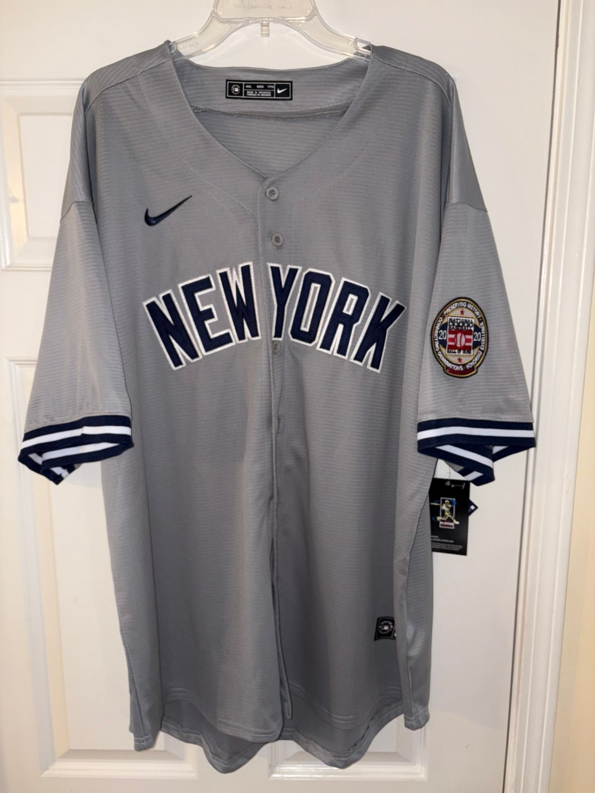 Men's New York Yankees Derek Jeter Nike Gray 2020 Hall of Fame Induction Jersey