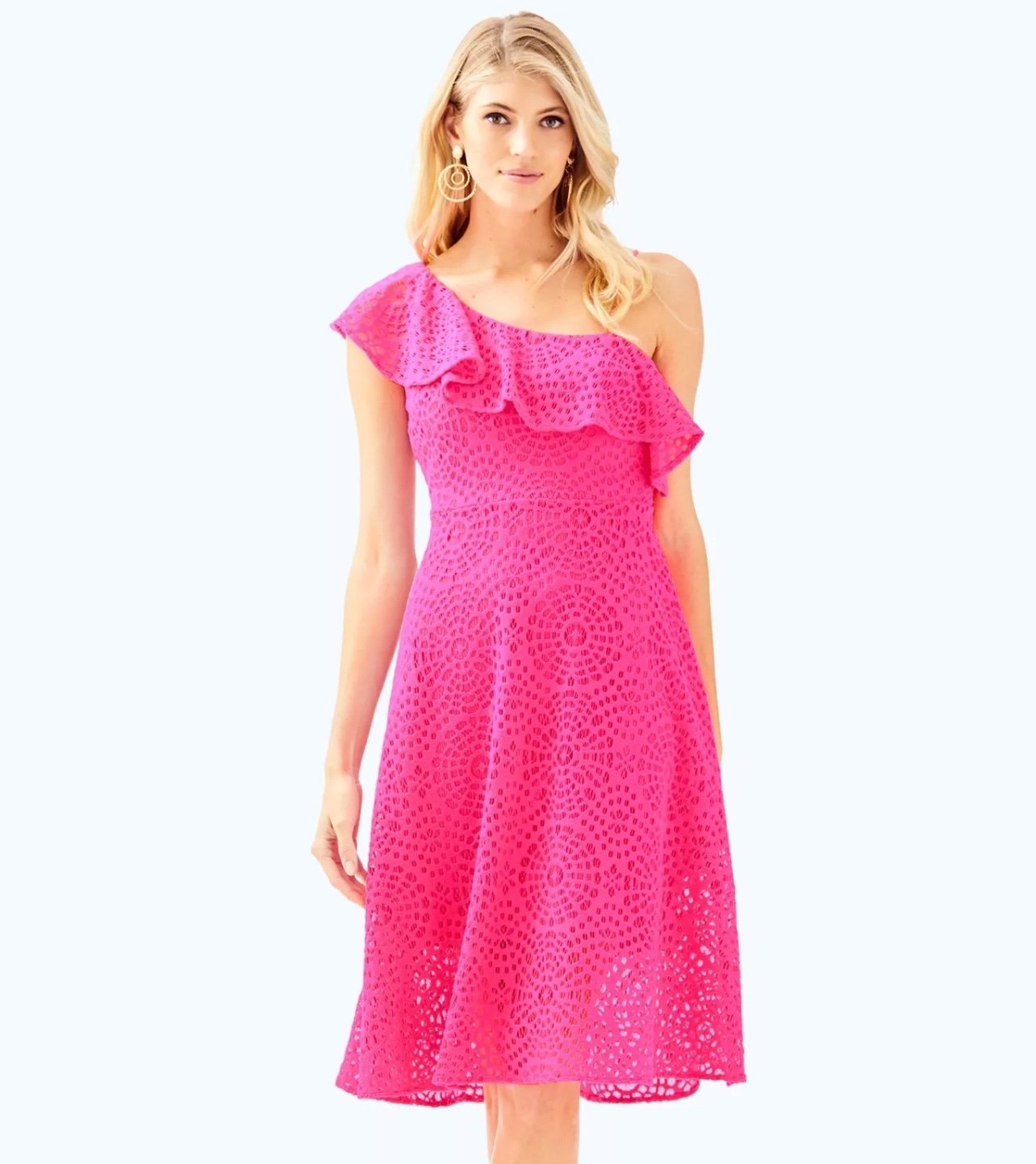 NWOT Lilly Pulitzer Callisto One Shoulder Midi Dress Ruffle STYLE 29263 Size 4