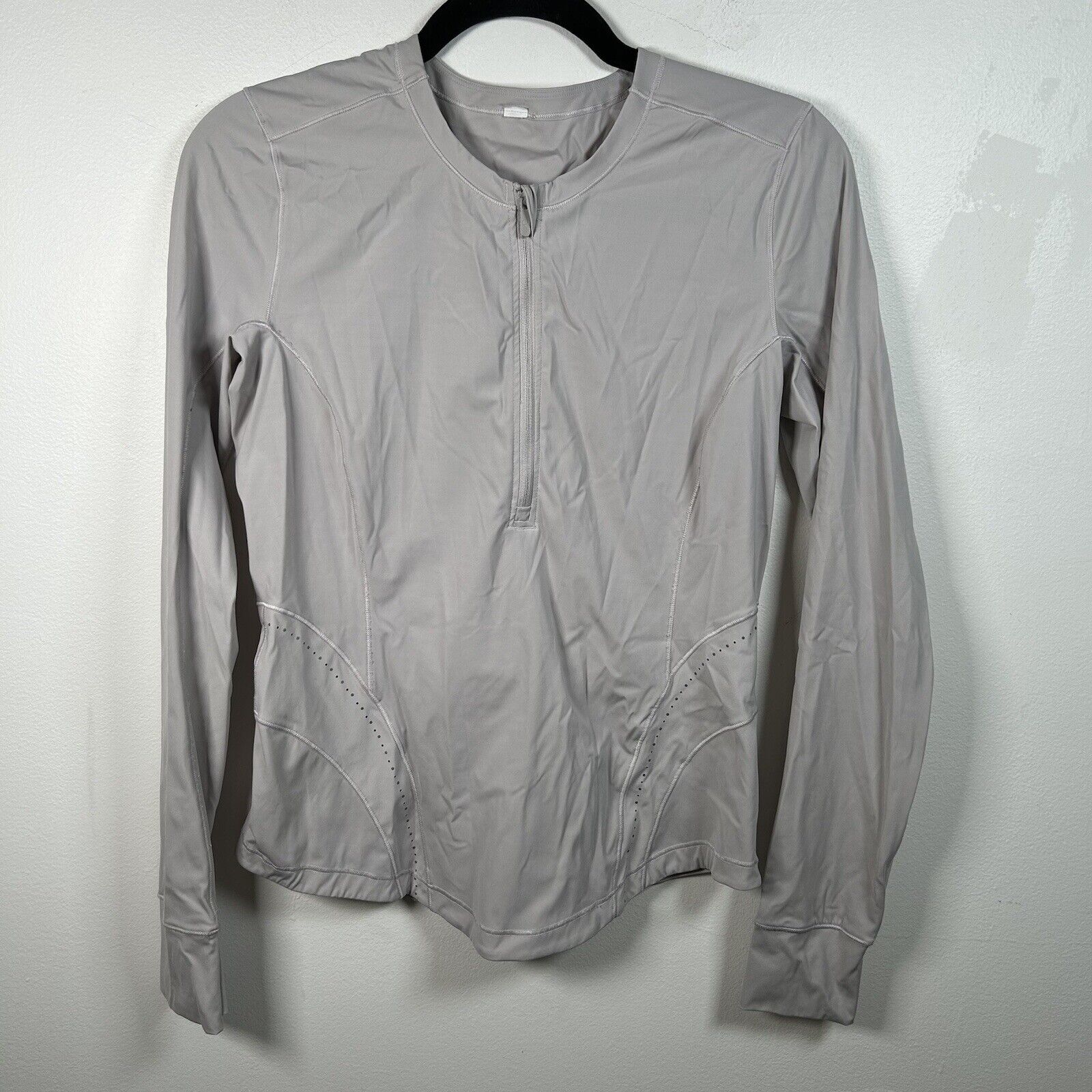 Lululemon Flash Forward Half Zip Running Top Gray Long Sleeve Gym Yoga Size 6