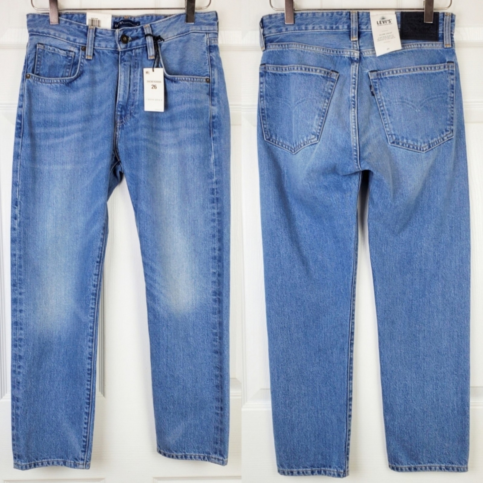 NWT Levis made crafted size 26 slim crop jeans mid rise straight leg jeans blue