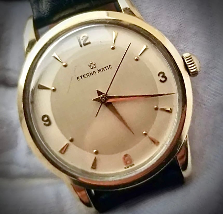#1406 vintage eterna matic automatic cal 1253uc gold filled men's watch