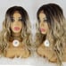 Celebrity ombre ash blonde lac front wig