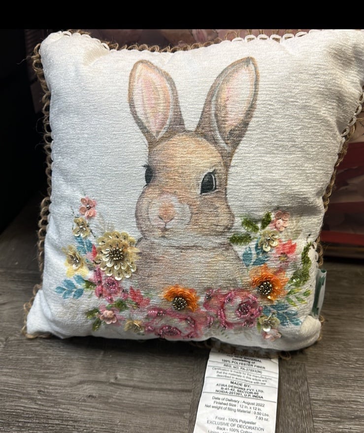 Adorable Easter bunny pillow decor