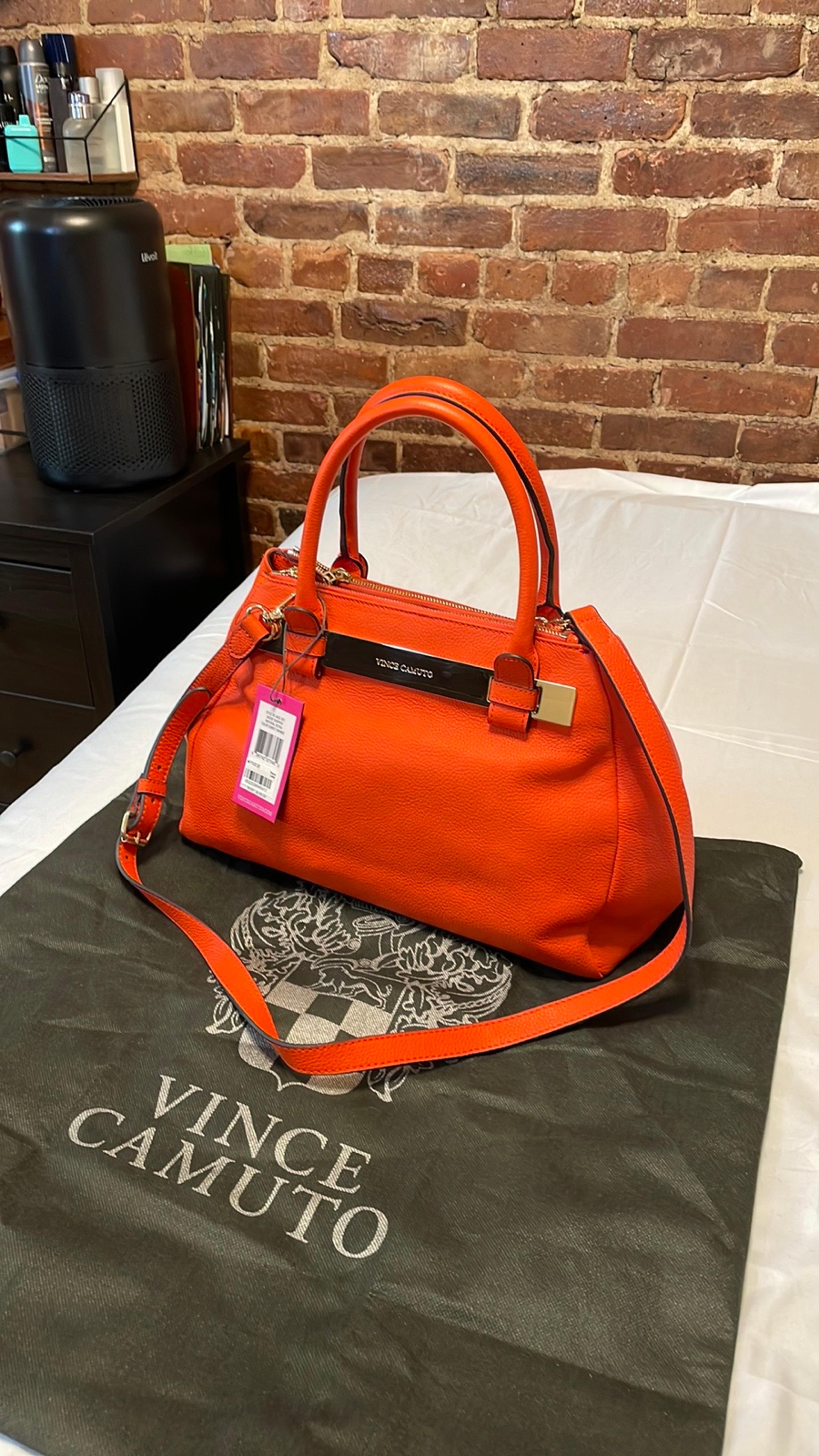 Vince Camuto Jace Leather Satchel Sunset Orange - NWT