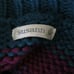 Vintage Hand Knit Striped Sweater M Multicolor Pullover Mock Neck Pocket