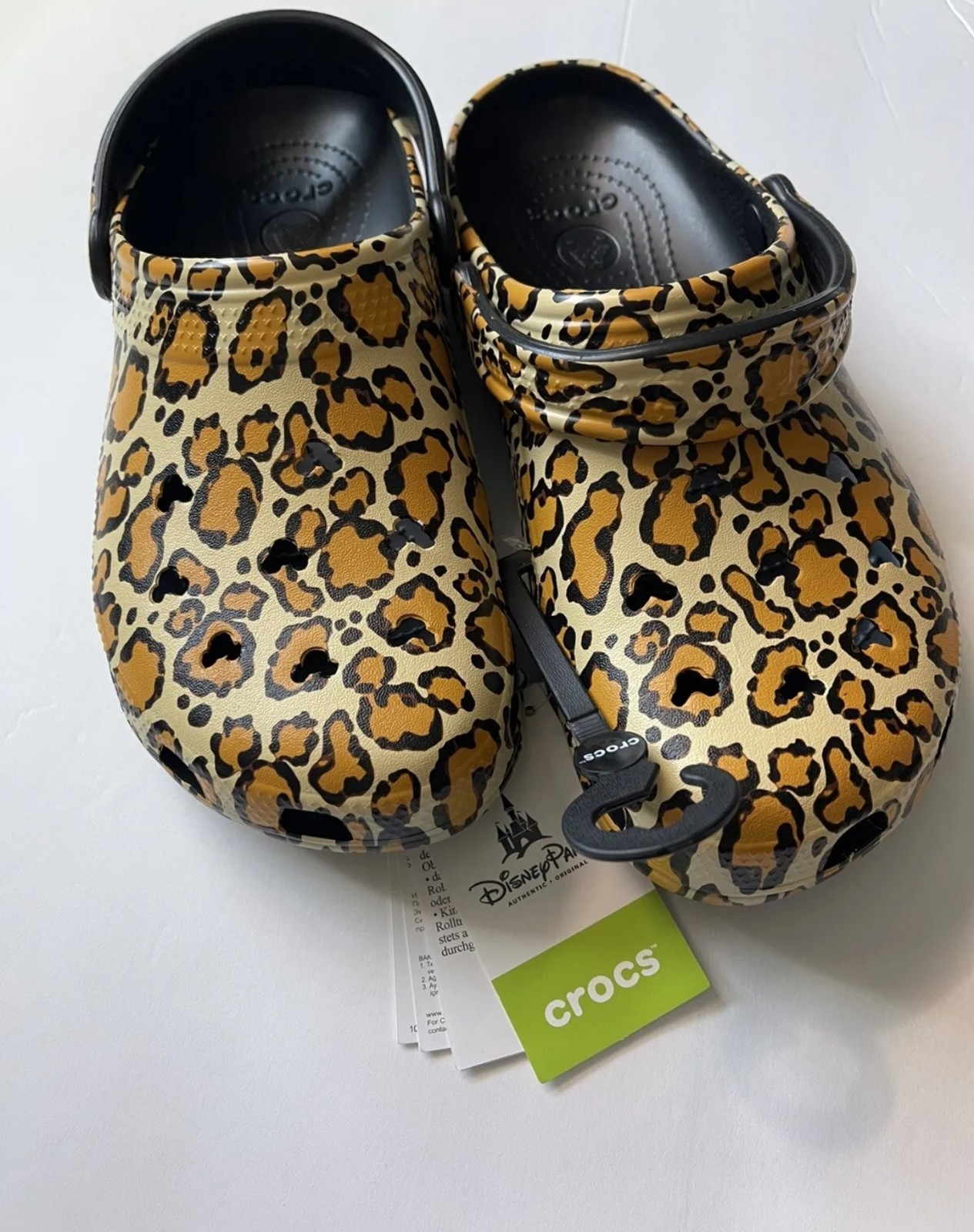 Disney Parks Animal Kingdom Mickey Leopard Spots Crocs New