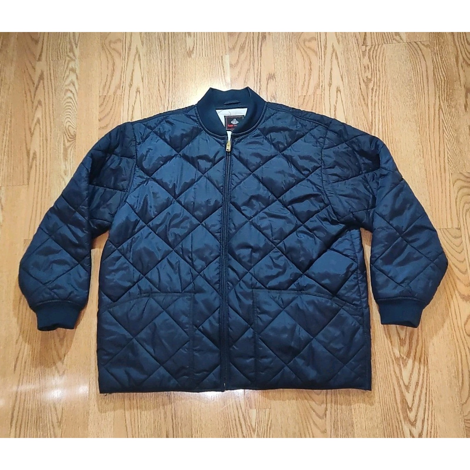 Vintage 90s Mens Foot Locker flight Bomber Jacket zip up Navy blue XL
