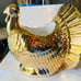 Golden turkey 3-wick candle holder