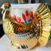 Golden turkey 3-wick candle holder