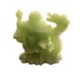 Happy Buddha Faux Jade Green Resin Statue Laughing Figurine Riding Dragon
