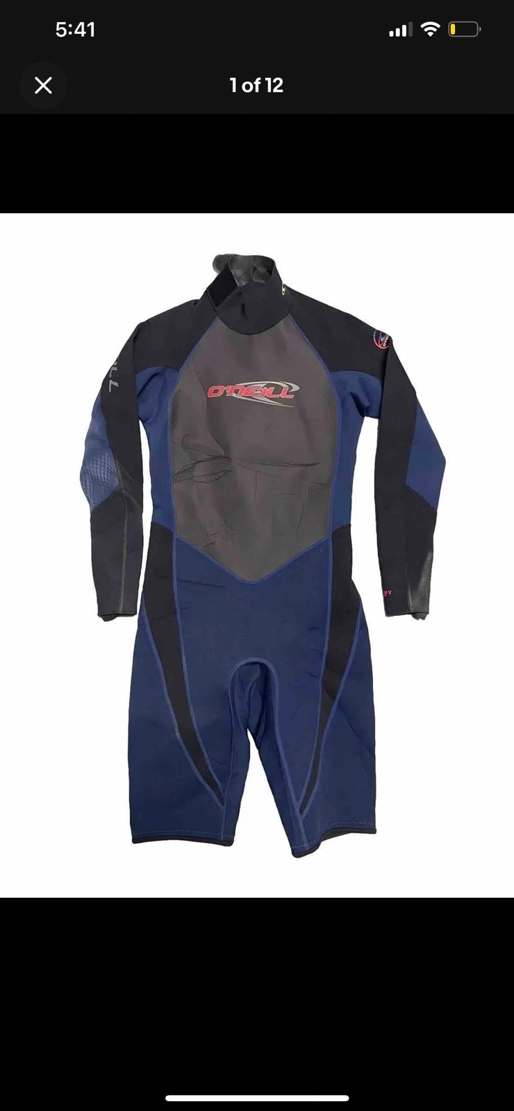 O'Neill Mens Wetsuit Size Medium Hammer 2/1 Long Sleeve Shorty