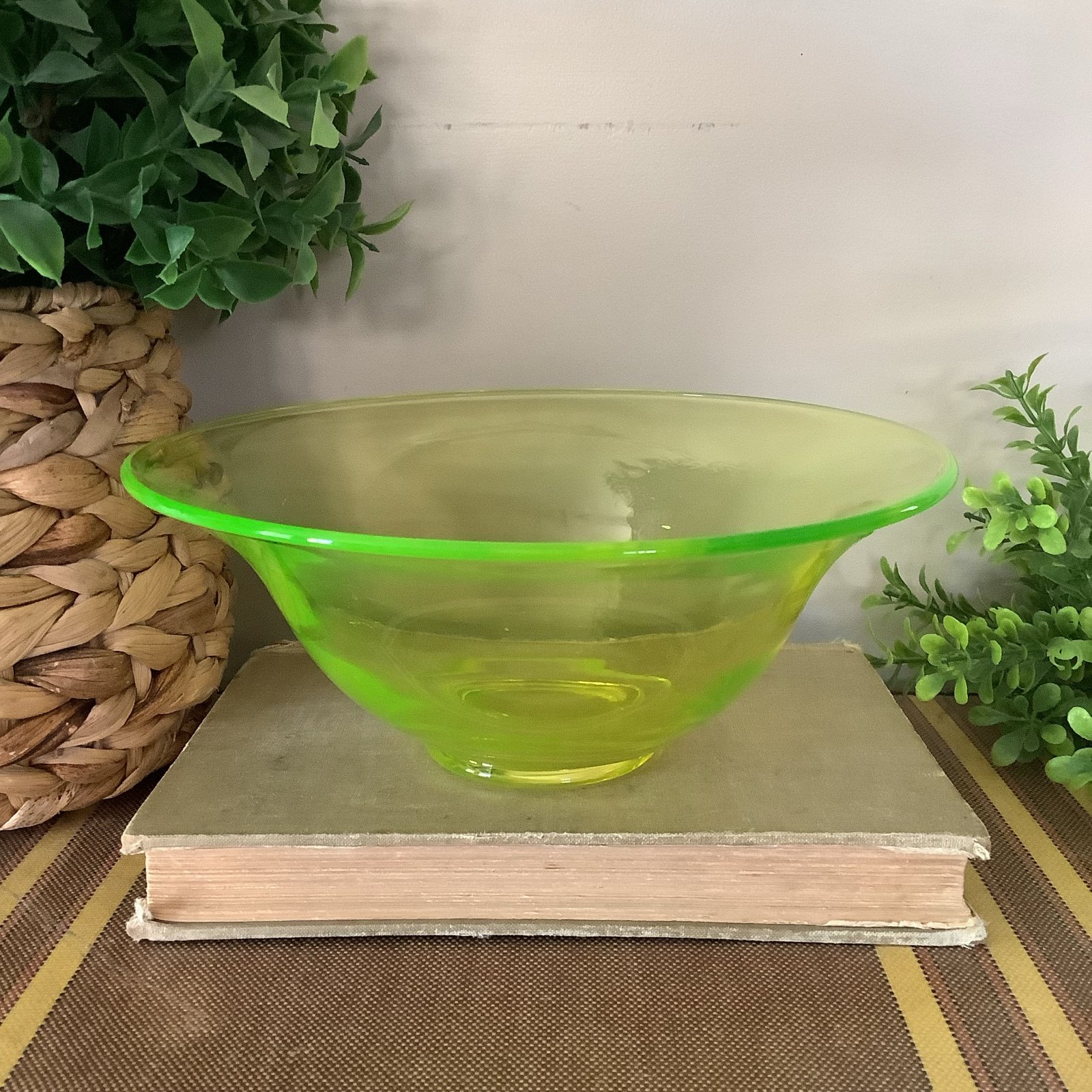 Vintage Vaseline Glass Bowl