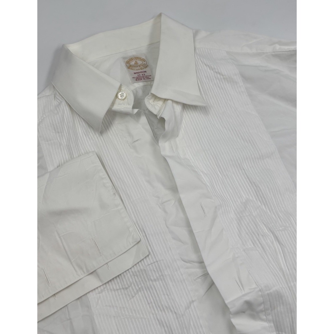 Brooks Brothers Golden Fleece Men's 17-33 White Tuxedo Madison French Cuff