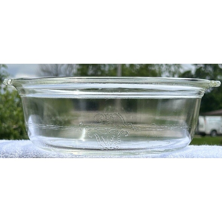 Glasbake 206 Casserole Dish Round Clear Dish No Lid