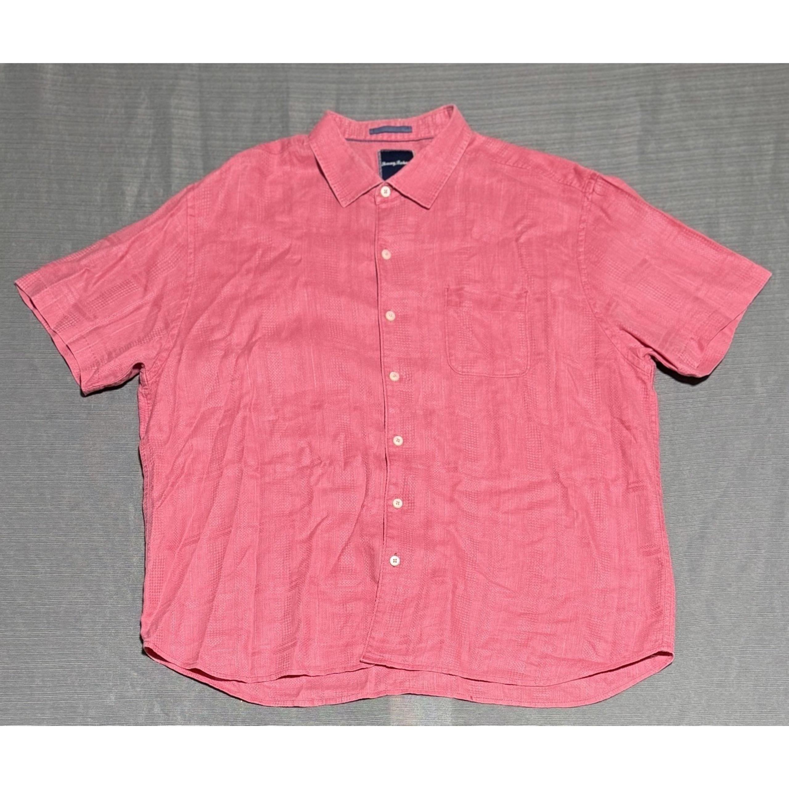 Tommy Bahama Linen Button Up Shirt 3XL Red Marlin Outdoor Preppy Casual Men's Si